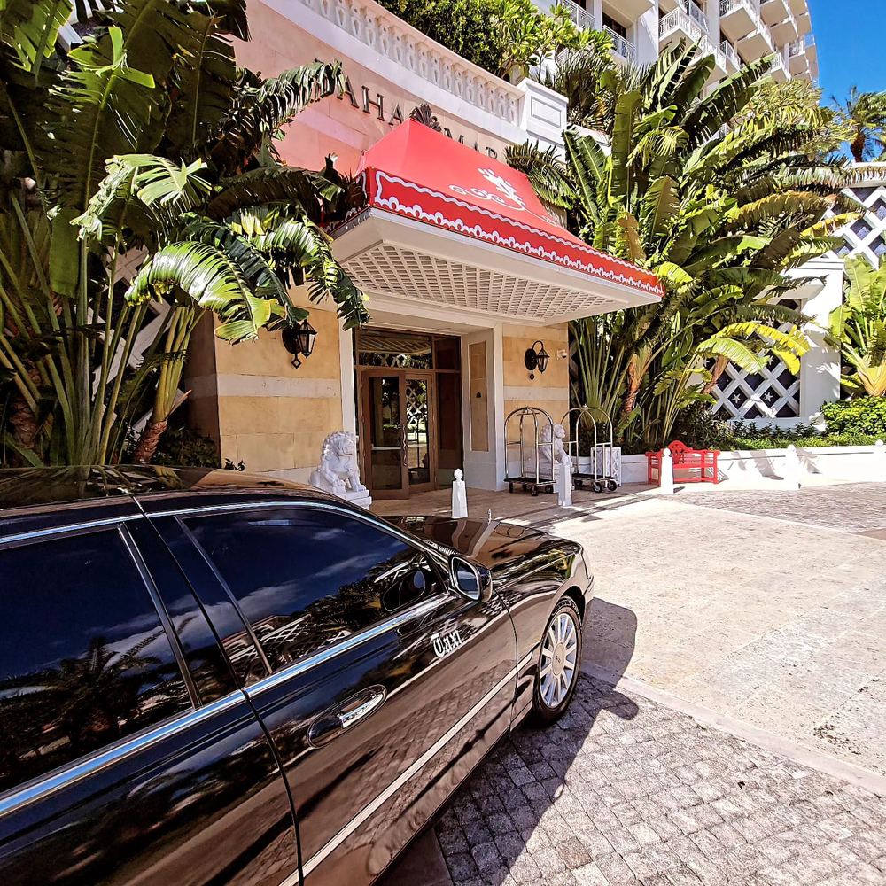 The Lincoln Town Car at the Baha Mar entrance